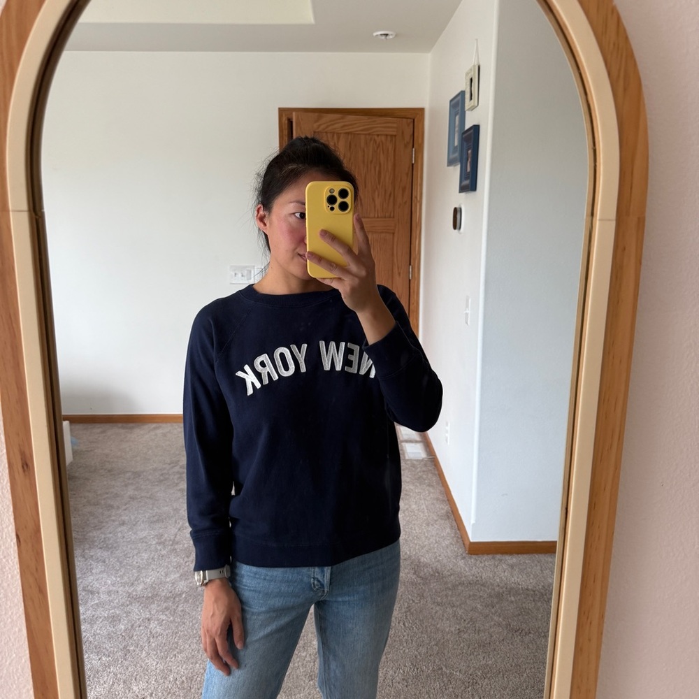 J.Crew "New York" 3/4 Sleeve Sweatshirt Size Small